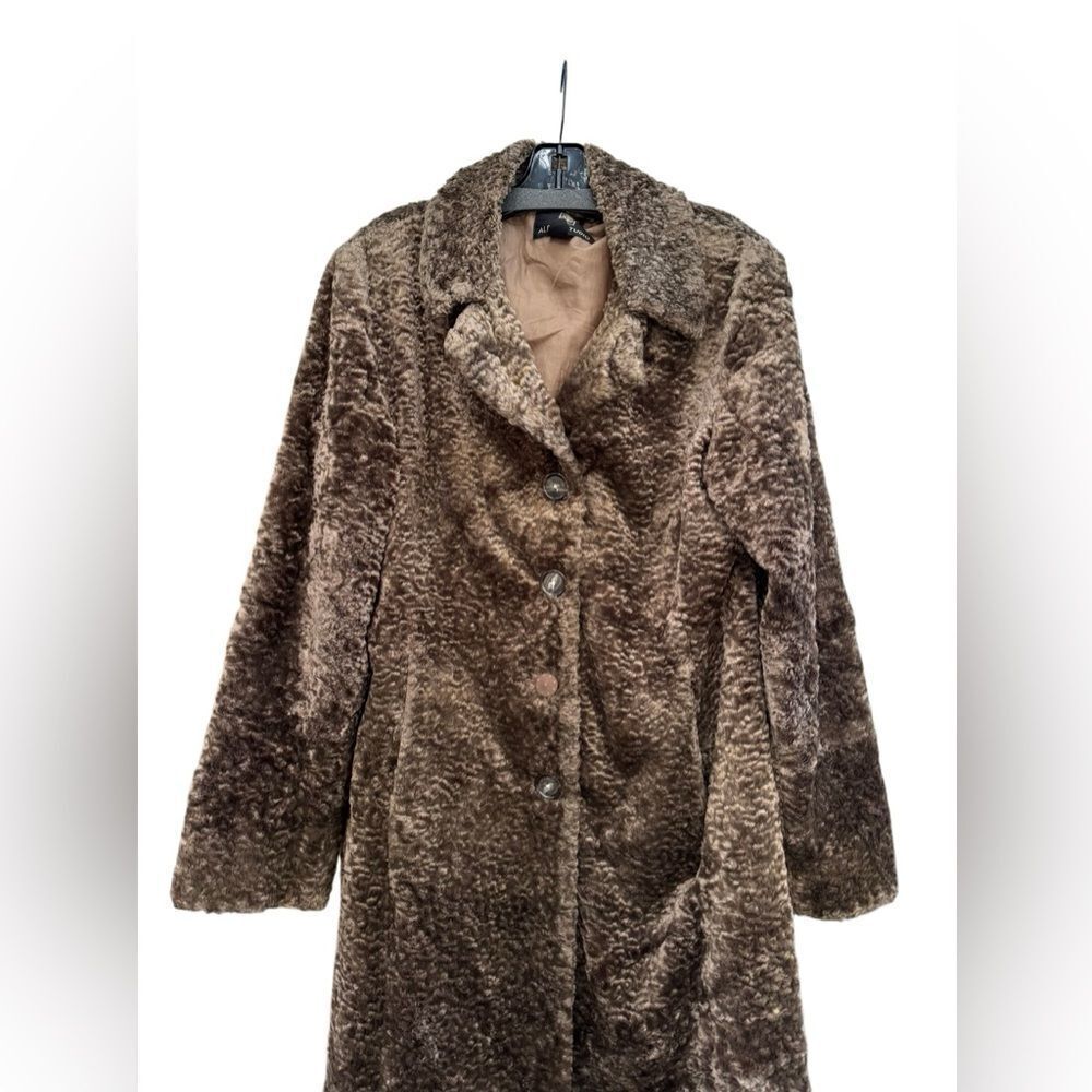 Alpine Studio Women's Faux Sheepskin Fur Coat Size Large - Picture 4 of 8